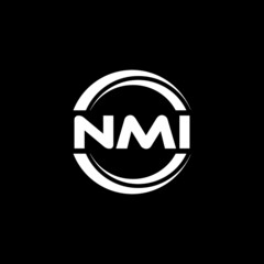 NMI letter logo design with black background in illustrator, vector logo modern alphabet font overlap style. calligraphy designs for logo, Poster, Invitation, etc.	