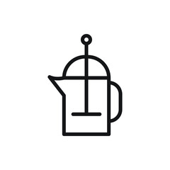 tea or coffee press icon for website, presentation symbol 