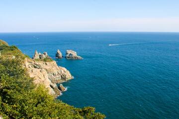 Busan's beautiful scenery, sea, buildings.