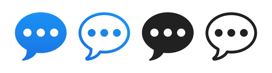 Message icon collection. Simple speech bubble icon vector illustration.