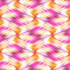 Optical glitch triangle tie dye geometric texture background. Seamless liquid flow effect patchwork grid material. Modern wet washy variegated fluid blur pattern. 