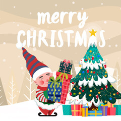 Merry Christmas Cute Doodle Social Media Post