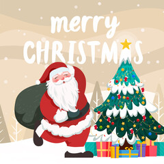 Merry Christmas Cute Doodle Social Media Post