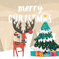 Merry Christmas Cute Doodle Social Media Post