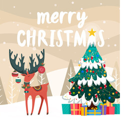 Merry Christmas Cute Doodle Social Media Post