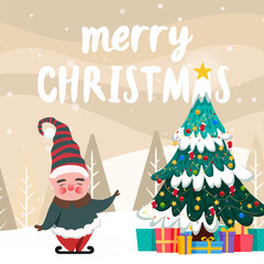 Merry Christmas Cute Doodle Social Media Post