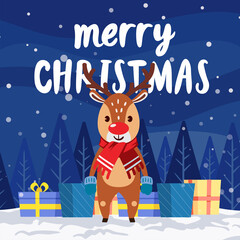 Merry Christmas Cute Doodle Social Media Post