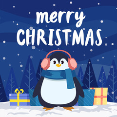 Merry Christmas Cute Doodle Social Media Post