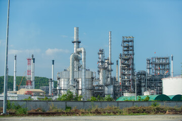 Fototapeta na wymiar Oil refinery plant. Oil refinery plant in the morning