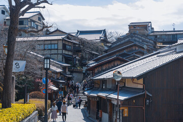 Fototapeta premium 八坂の塔、二年坂の道「京都観光」