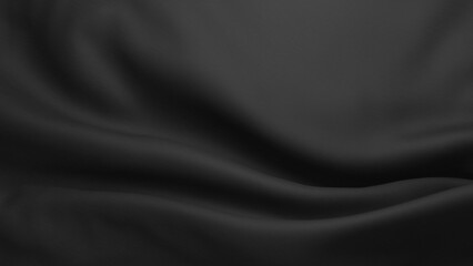Black fabric background with copy space 3d render