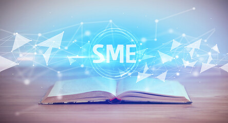 Open book with abbreviation concept