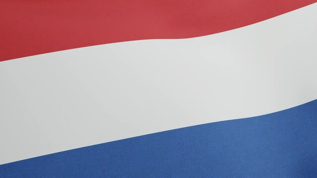 National Flag of the Netherlands waving original size and colors 3D Render, Holland tricolour flag, de Nederlandse vlag, Kingdom of the Netherlands flag Dutch