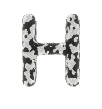 Cow Themed Font  Letter H