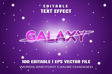 Fototapeta na wymiar Editable text effects Galaxy , words and font can be changed