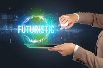 Close-up of a touchscreen, new tech concept