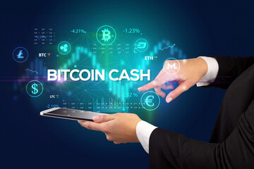 Close-up of a touchscreen with inscription