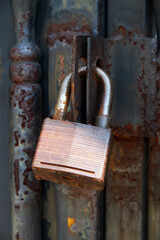 Old rusty lock.
