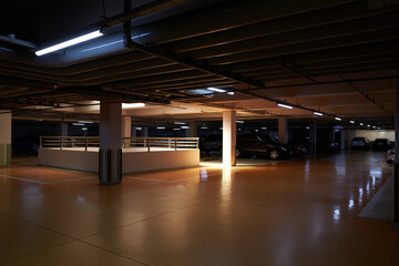 underground parking lot in Seoul, South Korea
