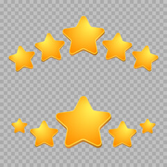 Five stars rating customer product review 3D Vector Illustration