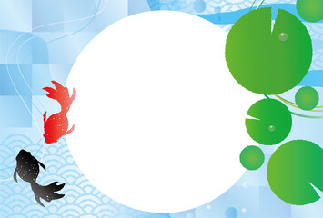 金魚と水の涼やかなイメージイラスト