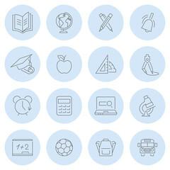 Vector set of education concept line icons. All objects separated in layers and easy to edit.