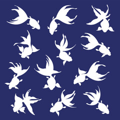 Japanese style and elegant goldfish material collection,,