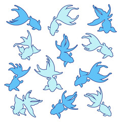 Japanese style and elegant goldfish material collection,,