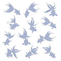 Japanese style and elegant goldfish material collection,,