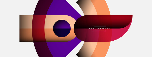 Trendy shapes, color minimal design composition, lines and shadows for wallpaper banner background or landing page