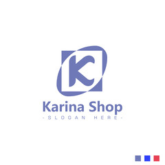 Karina shop logo design Vector
