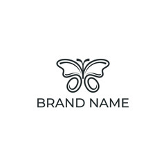 Obraz premium butterfly line art logo vector symbol minimal illustration