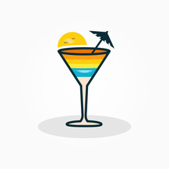 cocktail glass with beach vibe