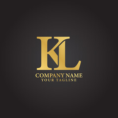 LK KL initial logo luxury premium design vector