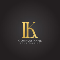 LK KL initial logo luxury premium design vector