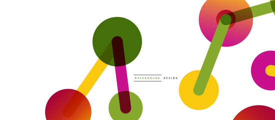 Line points connections geometric abstract background. Circles connected by lines. Trendy techno business template for wallpaper, banner, background or landing