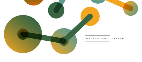 Abstract background. Round dots connected by lines. Trendy techno business template for wallpaper, banner, background or landing