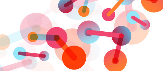 Line points connections geometric abstract background. Circles connected by lines. Trendy techno business template for wallpaper, banner, background or landing