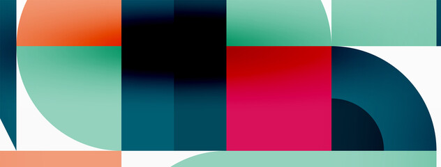 Minimal geometric abstract background. Circle square and triangle design. Trendy techno business template for wallpaper, banner, background or landing
