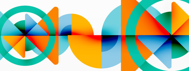 Creative geometric wallpaper. Minimal abstract background. Triangles and circles composition vector illustration for wallpaper banner background or landing page