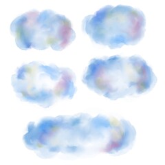 Watercolor clouds shape painting isolated
