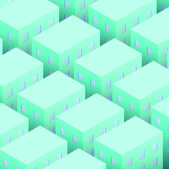 3d Isometric City. Real estate and construction industry concept. 3d suburban isometric illustration. Isolated.