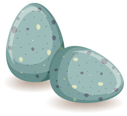 Two gray eggs on white background