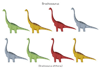 Brachiosaurus in different colors