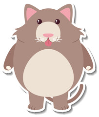 Chubby fox animal cartoon sticker