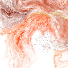 Fototapeta premium Vector coral banner. Hand drawn abstract paint brush stroke.