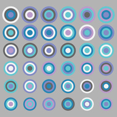 Naklejka premium Colorful rings on grey background, brochure or flyer pattern, or geometric web banner 