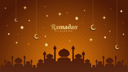 Islamic Background Design for Ramadan Kareem Vector Template Illustration - obrazy, fototapety, plakaty