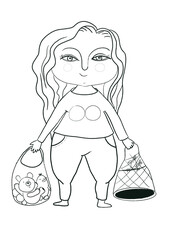 Mom with gifts for children isolated