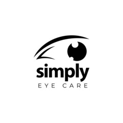 Simply eye care logo, scratch the base of the eye and eyeball vector